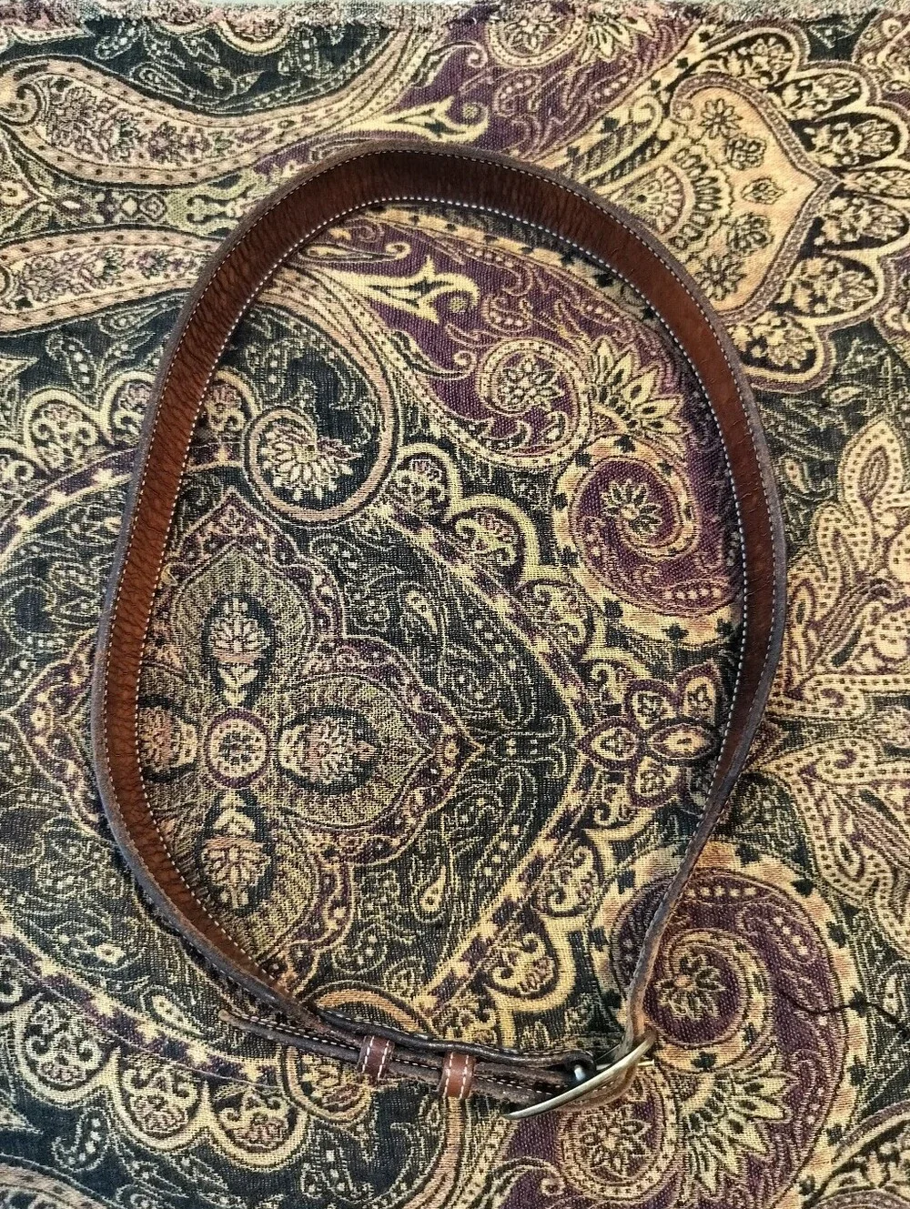 Hand Tooled Leather Western Ranger Belt 36 Aged Honest Wear Strong True Vintage